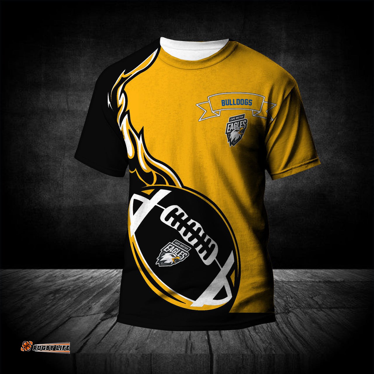 canterbury bankstown bulldogs t shirt flame ball nrl