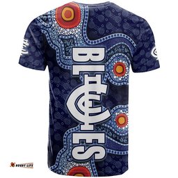 carlton blues indigenous aboriginal style t shirt