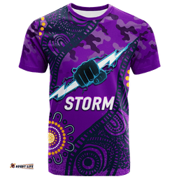 storm rugby anzac day camouflage indigenous art t shirt