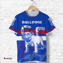 custom personalised western t shirt bulldogs indigenous simple style custom text and number