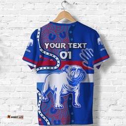 custom personalised western t shirt bulldogs indigenous simple style custom text and number