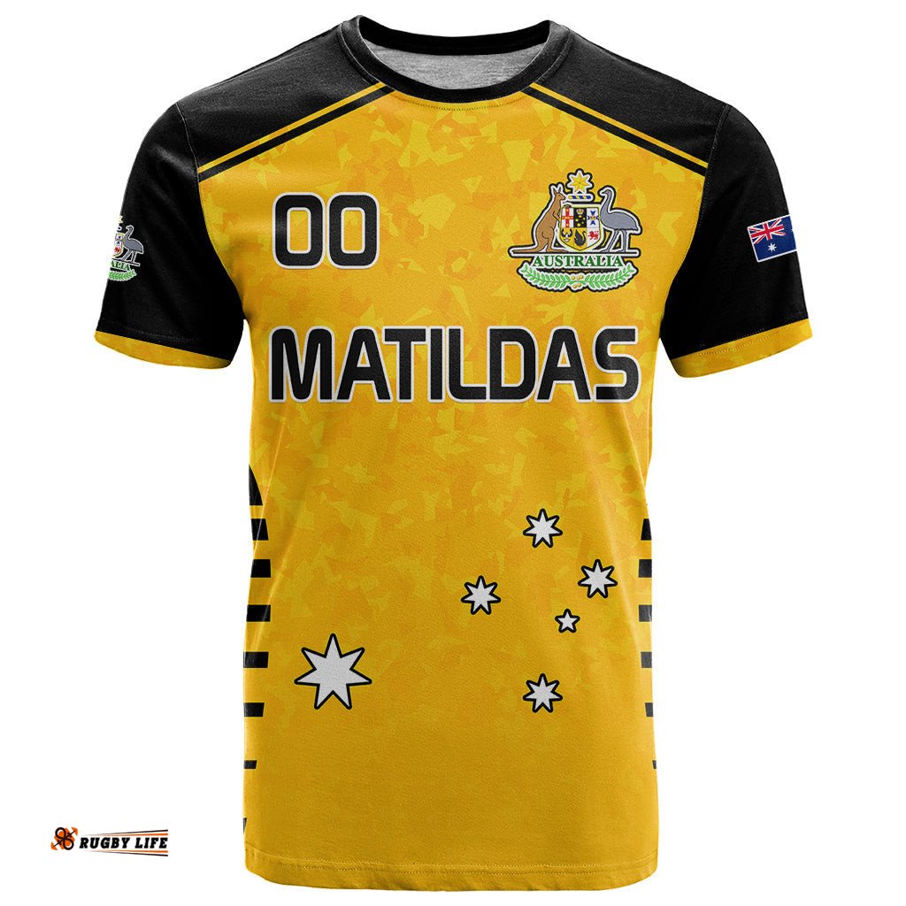 custom australia soccer t shirt matildas 2023 socceroos black vibe