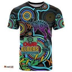 custom kangaroos football aboriginal art t shirt naidoc indigenous tribal