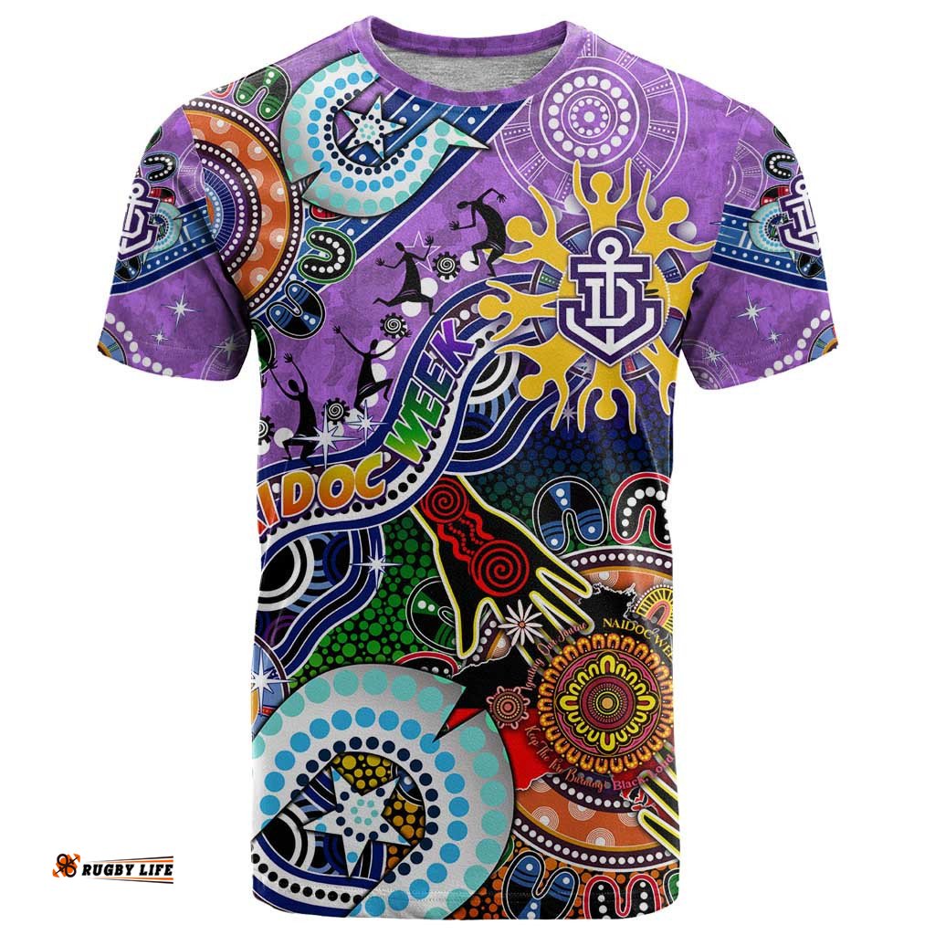 custom naidoc week 2024 fremantle dockers freo t shirt australia aboriginal dot painting dt02
