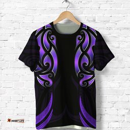 custom personalised new zealand maori t shirt simple love purple