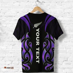 custom personalised new zealand maori t shirt simple love purple