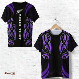 custom personalised new zealand maori t shirt simple love purple