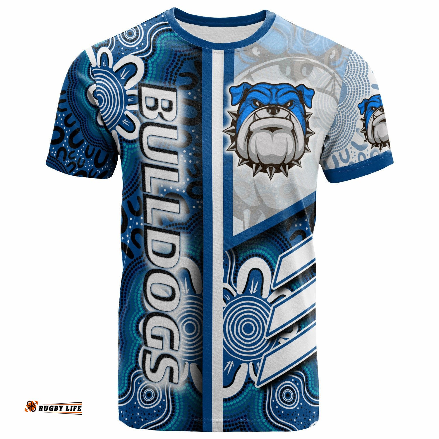 bulldogs rugby t shirt custom bulldogs logo aboriginal indigenous sport style t shirt