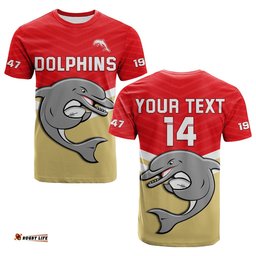 custom text and number dolphins rugby t shirt sporty style ver01
