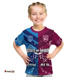 custom personalised qld maroons and nsw blues rugby t shirt state of origin indigenous