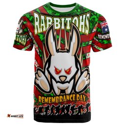 rabbitohs rugby t shirt custom raider lest we forget and poppies t shirt
