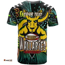 wallabies rugby t shirt custom kangaroo rugby championship sport aboriginal culture personalised player and number t shirt