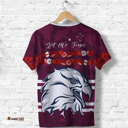 sea eagles anzac day t shirt poppy lest we forget