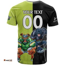 custom raiders and panthers t shirt together sporty style