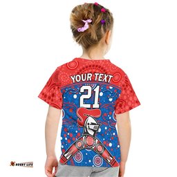 custom personalised knights rugby t shirt novocastrians boomerang indigenous dots