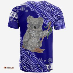 australian koala aboriginal art mix snow pattern christmas t shirt