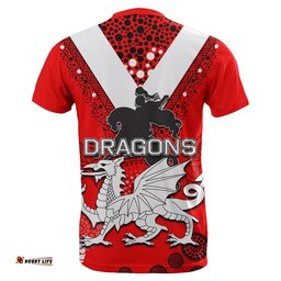 custom personalised st. george illawarra dragons t shirt aboriginal red