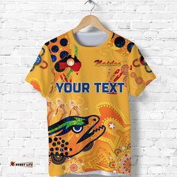 custom personalised parramatta t shirt eels indigenous naidoc heal country! heal our nation gold