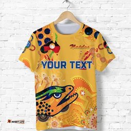 custom personalised parramatta t shirt eels indigenous naidoc heal country! heal our nation gold