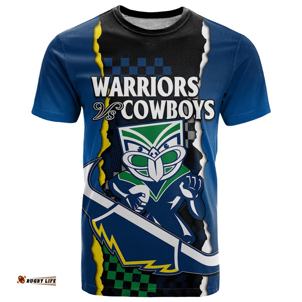 nrl combine warriors and cowboys t shirt