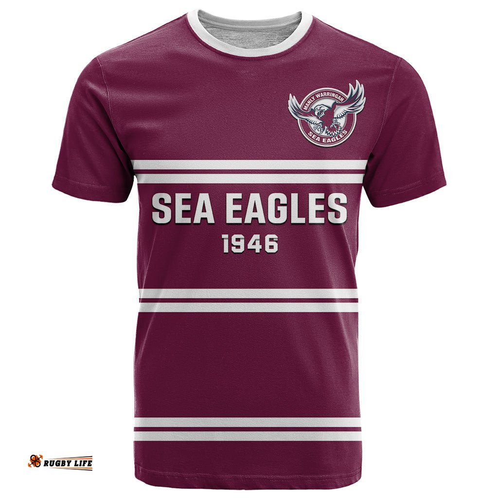 sea eagles rugby t shirt manly warringah maroon sporty style
