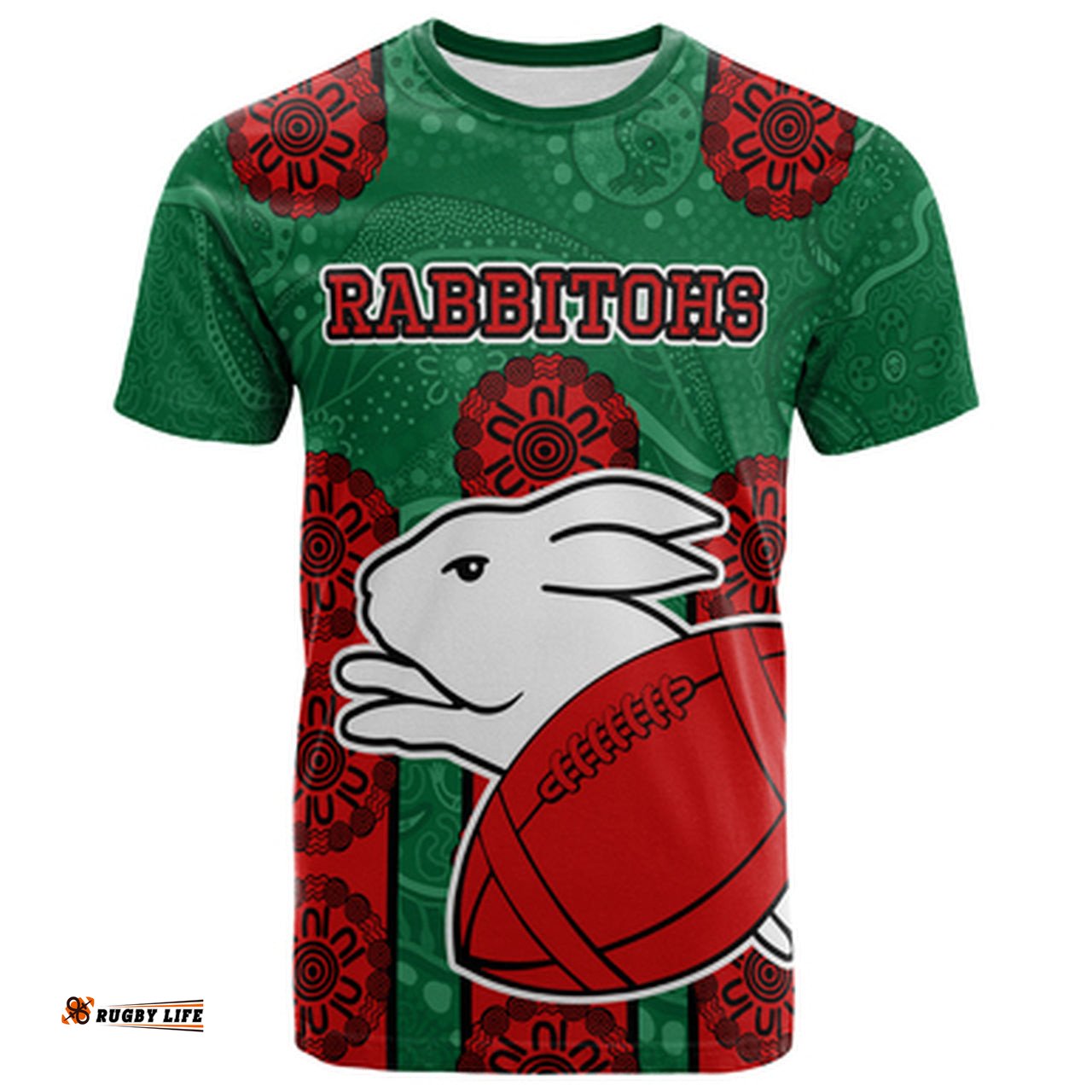 rabbitohs rugby t shirt custom indigenous rabbitohs t shirt