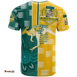 australian rugby sevens mens squad t shirt custom kangaroo rugby sport aboriginal patterns t shirt