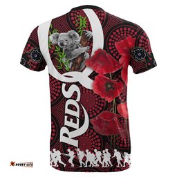 australia t shirt queensland reds rugby lest we forget
