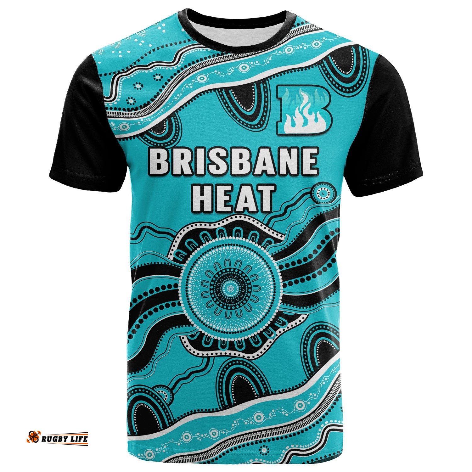 brisbane heat cricket t shirt aboriginal painting