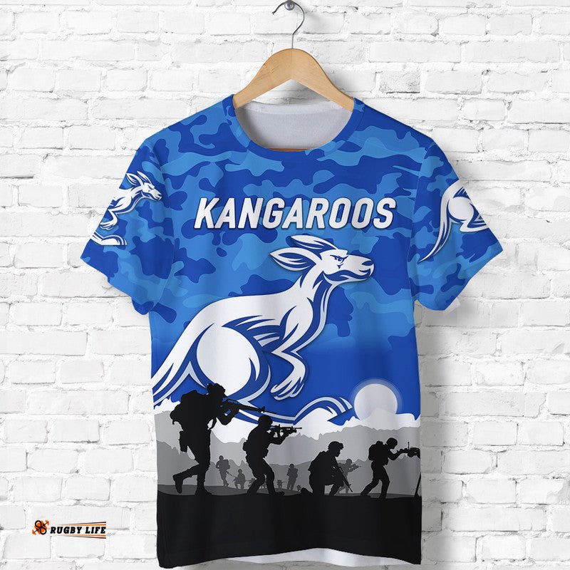 north melbourne kangaroos anzac t shirt simple style