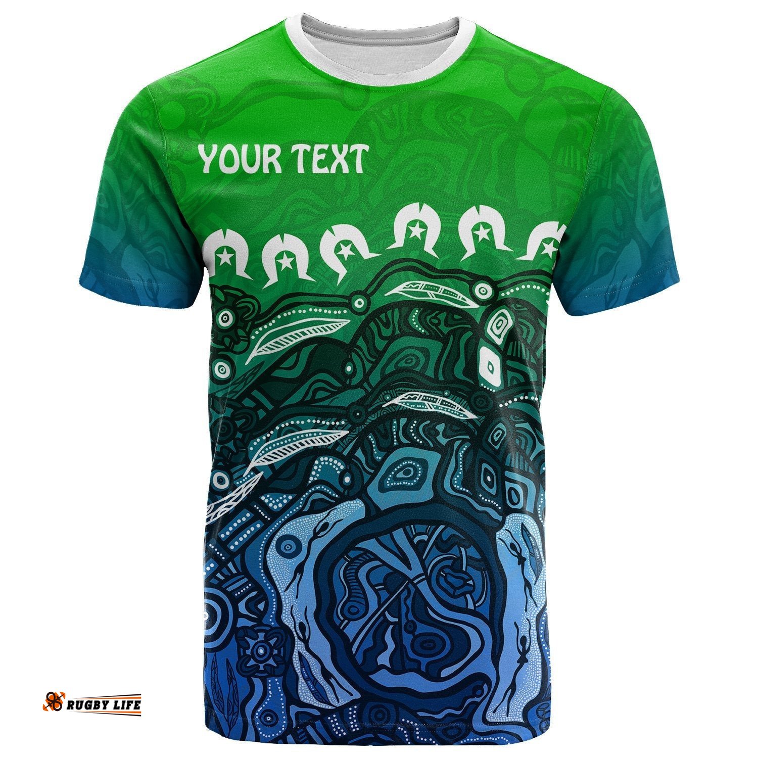 custom torres strait islands t shirt blue