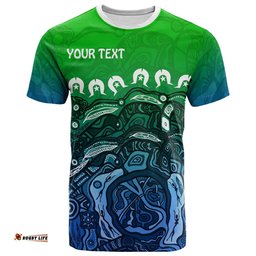 custom torres strait islands t shirt blue
