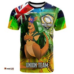wallabies rugby t shirt custom australia national rugby championship welcome back wally aboriginal player and number t shirt