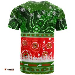 rabbitohs rugby christmas t shirt custom rabbitohs ugly christmas and aboriginal patterns t shirt