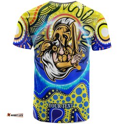 titans rugby t shirt custom titans rugby league with aboriginal dot painting style player and number t shirt rlt14