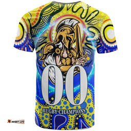 titans rugby t shirt custom titans rugby league with aboriginal dot painting style player and number t shirt rlt14