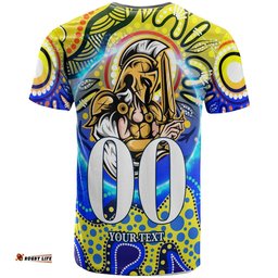 titans rugby t shirt custom titans rugby league with aboriginal dot painting style player and number t shirt rlt14