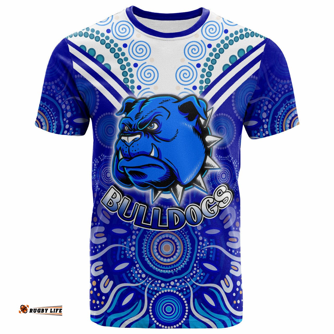 bulldogs rugby t shirt custom bulldogs aboriginal style of dot t shirt