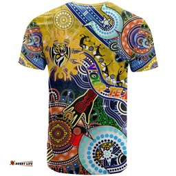 custom naidoc week 2024 richmond tiger t shirt australia aboriginal dot painting dt02