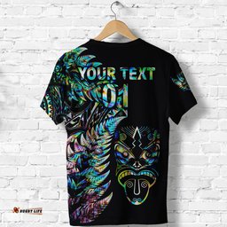 custom personalised new zealand haka rugby maori t shirt silver fern vibes paua shell