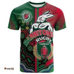 rabbitohs rugby t shirt custom rabbitohs rugby ball aboriginal indigenous sport style t shirt