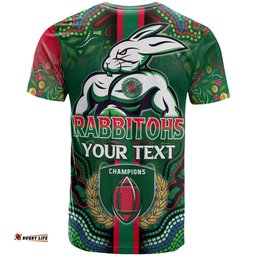 rabbitohs rugby t shirt custom rabbitohs rugby ball aboriginal indigenous sport style t shirt