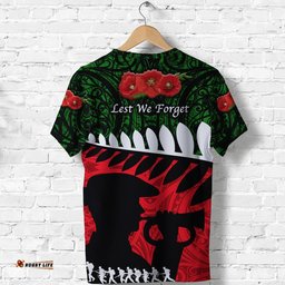 new zealand maori anzac t shirt remembrance soldier green