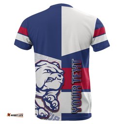 custom personalised western bulldogs t shirt half blue white style