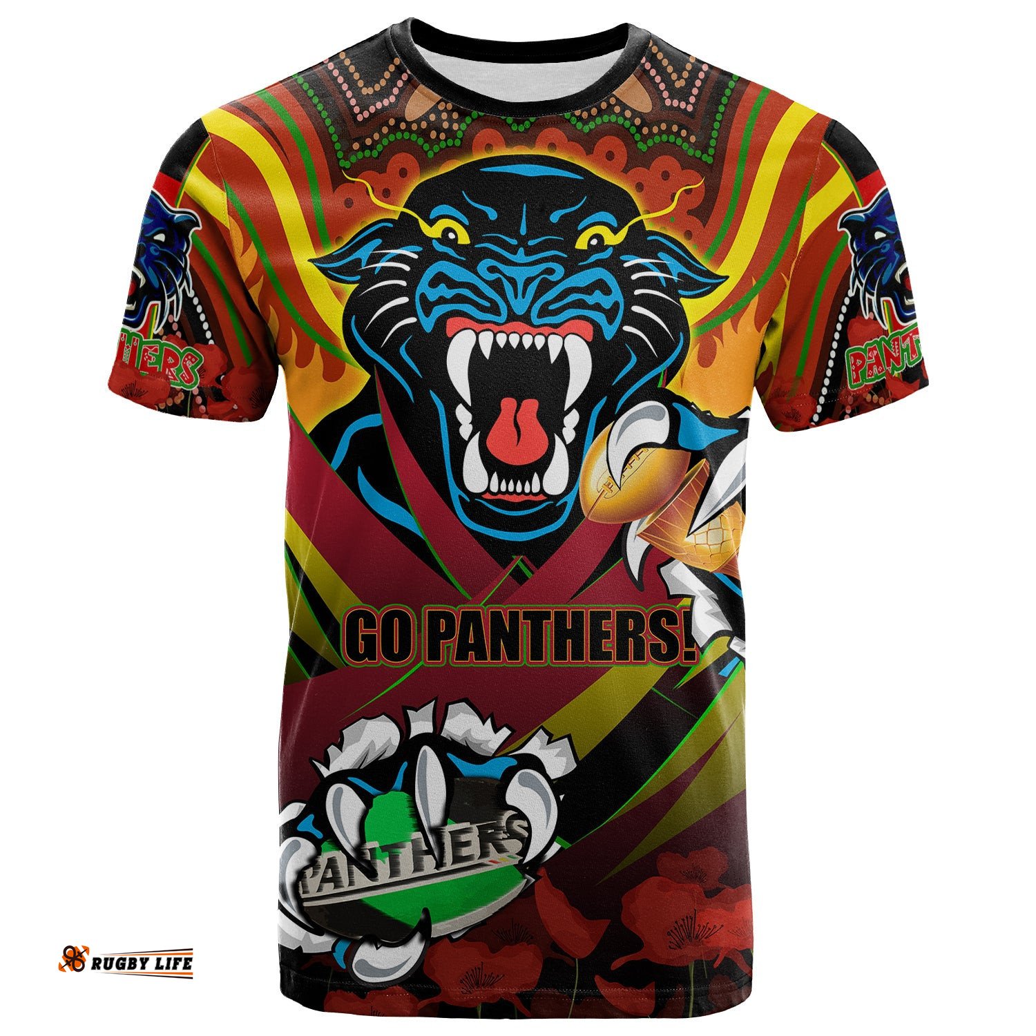 panthers premierships rugby t shirt custom go panthers champion claw scratch aboriginal culture t shirtAmazing Aussie