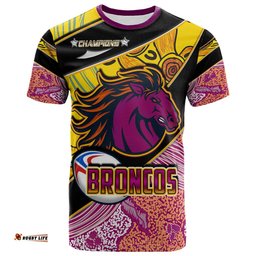 broncos rugby t shirt custom broncos horse rugby with aboriginal dot painting personalised player and number t shirt