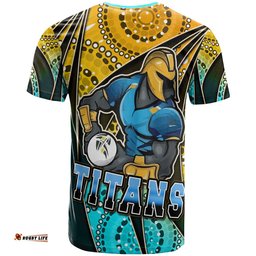 titans rugby t shirt custom titans rugby ball aboriginal style personalised player and number t shirt