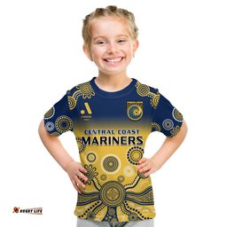 custom text and number central coast football t shirt a league men mariners 2004 indigenous gradient style
