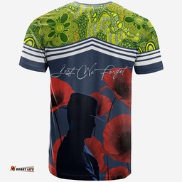 raiders rugby t shirt anzac day lest we forget
