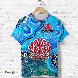 custom personalised new south wales waratahs aboriginal t shirt indigenous wave vibes